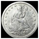 1854 Arrows Seated Liberty Quarter NEARLY UNCIRCUL