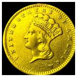 1856 Gold $1 Indian Princess Type 3 CLOSELY  UNCI