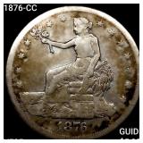 1876-CC Silver Trade Dollar ABOUT UNCIRCULATED