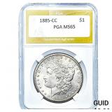 1885-CC Morgan Silver Dollar PGA MS65