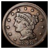 1848 Braided Hair Large Cent ABOUT UNCIRCULATED