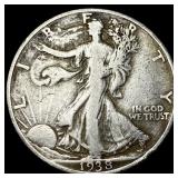1938-D Silver Walking Liberty Half Dollar LIGHTLY