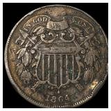 1864 Bronze Two-Cent Piece LIGHTLY CIRCULATED