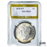 1878 8TF Morgan Silver Dollar PGA MS63