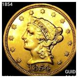 1854 $2.50 Gold Quarter Eagle UNCIRCULATED