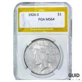 1926-S Silver Peace Dollar PGA MS64