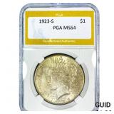 1923-S Silver Peace Dollar PGA MS64