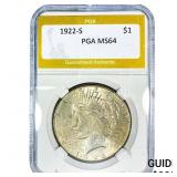 1922-S Silver Peace Dollar PGA MS64