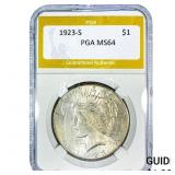 1923-S Silver Peace Dollar PGA MS64