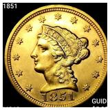 1851 $2.50 Gold Quarter Eagle UNCIRCULATED