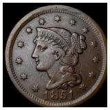 1851 Braided Hair Large Cent CHOICE AU