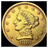 1878-S Gold $2.5 Liberty Head Quarter Eagle NEARLY