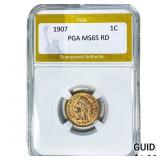 1907 Indian Head Cent PGA MS65 RD