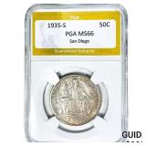 1935-S San Diego Half Dollar PGA MS66