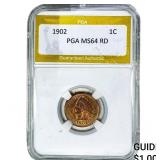 1902 Indian Head Cent PGA MS64 RD