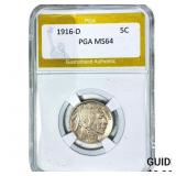 1916-D Buffalo Nickel PGA MS64