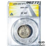 1855 Seated Liberty Quarter ANACS EF40