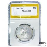 1861-O Seated Liberty Half Dollar PGA AU58