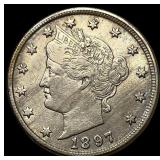 1897 Liberty Head Nickel NEARLY UNCIRCULATED
