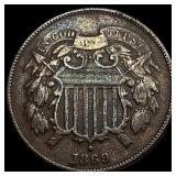 1869 Two-Cent Piece LIGHTLY CIRCULATED