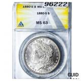 1880-S Morgan Silver Dollar ANACS MS63