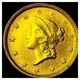 1853 Gold $1 Liberty Head Type 1 CLOSELY  UNCIRCU
