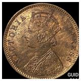 1880 British India Copper 1/4 Anna