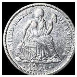 1874 Silver Seated Liberty Dime NEARLY  UNCIRCULA