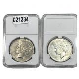 [2 Coins] 1927 Silver Peace Dollar