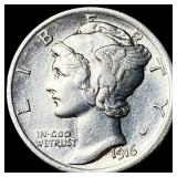 1916 Silver Mercury Dime CLOSELY UNCIRCULATED