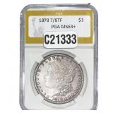 1878 7/8TF Morgan Silver Dollar PGA MS63+
