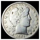 1901-O Silver Barber Half Dollar LIGHTLY  CIRCULA