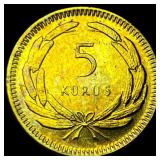 1956 Trukey Brass 5 Kurus