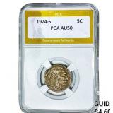 1924-S Buffalo Nickel PGA AU50