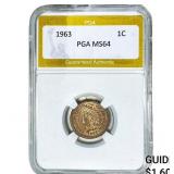 1963 Indian Head Cent PGA MS64