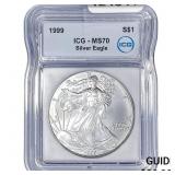 1999 Silver Eagle ICG MS70