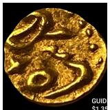 1748-1754 Mughal Ahmad Shah Bahadur Gold 1/2 Fanam