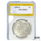 1890-O Morgan Silver Dollar PGA MS65+
