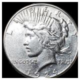 1924-S Silver Peace Dollar CHOICE AU