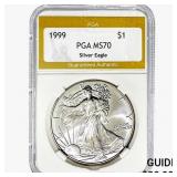 1999 American Silver Eagle PGA MS70