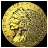 1915 Indian Head Half Eagle $5 Gold CLOSELY UNCIRC