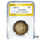 1950-S Booker T Half Dollar PGA MS67