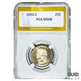 1935-S Washington Silver Quarter PGA MS68