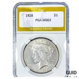 1928 Silver Peace Dollar PGA MS63