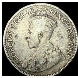 1936 Canada Silver 25 Cents LIGHTLY  CIRCULATED