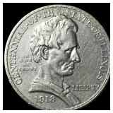1918 Silver Illinois Centennial Half Dollar  CHOI