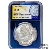 1884-O Morgan Silver Dollar NGC MS62