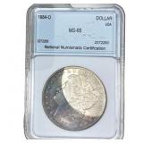 1884-O Morgan Silver Dollar NNC MS65