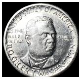 1946 Silver Half Dollar Booker T. Washington GEM B