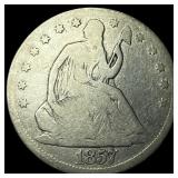 1857-O Silver Seated Liberty Half Dollar  NICELY